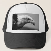 Oogoog van zwarte en witte arend trucker pet (Voorkant)