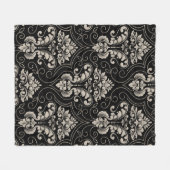 Oogopvallend Damascus naadloos patroon Fleece Deken (Voorkant (Horizontaal))