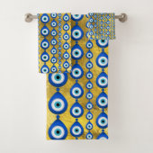 Oogpatroon van het aambeeld op gouden textuur bad handdoek (Insitu)