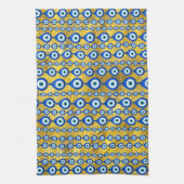 Oogpatroon van het aambeeld op gouden textuur theedoek (Verticaal)