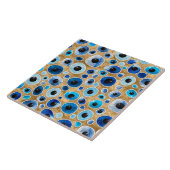 Oogpatroon van het aambeeld troebel Stenen op goud Tegeltje (Zijkant)