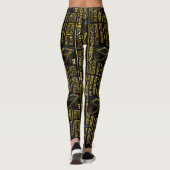 Oogpatroon van Horus en Egyptische hiërogliefen Leggings (Achterkant)