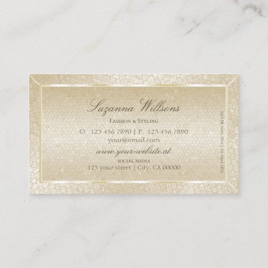 Oogpatroon van zijderendriem met Logo Visitekaartje (Achterkant)