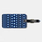 Oogpatroon voor het aambeeld - donkerblauw met gou bagagelabel (Achterkant horizontaal)