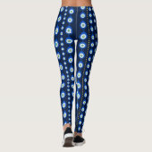 Oogpatroon voor het aambeeld - donkerblauw met gou leggings (Achterkant)