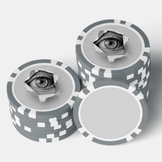 Oogpiepgat grijs poker chips (Opstapeling)