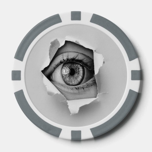 Oogpiepgat grijs poker chips (Voorkant)