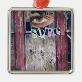 oogpijn metalen ornament (Voorkant)