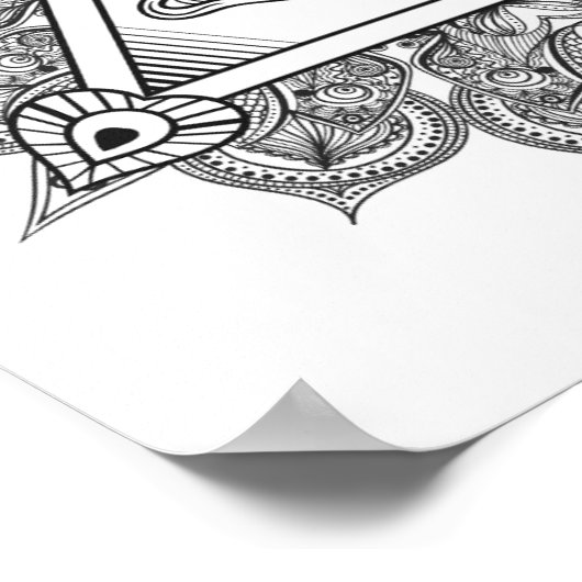 Oogpiramide Symbool Doodle 2 Poster (Hoek)