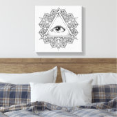 Oogpiramide symbool Doodle 6 Canvas Afdruk (Insitu (Slaapkamer))
