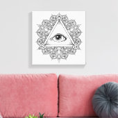 Oogpiramide symbool Doodle 6 Canvas Afdruk (Insitu (Woonkamer))
