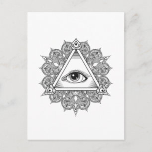 Oogpiramide Symbool Doodle Briefkaart