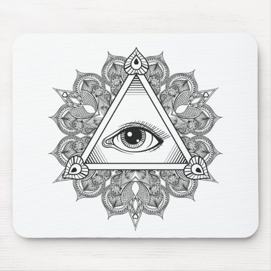 Oogpiramide Symbool Doodle Muismat (Voorkant)