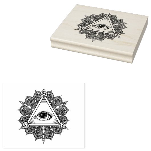 Oogpiramide Symbool Doodle Rubberstempel (Gestempeld)