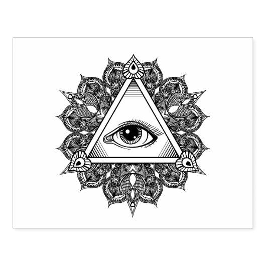 Oogpiramide Symbool Doodle Rubberstempel (Afrduk)