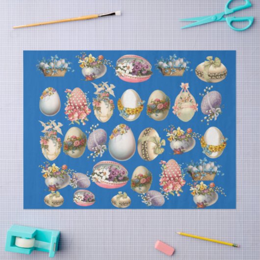 Oogreuen, stropers, WITTE DOVEN, BLAUW Tissuepapier (Craft)