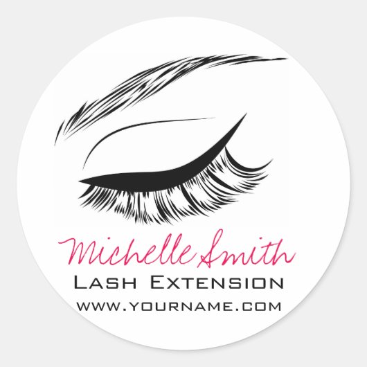 Oogschets Mascara Wimper Extensie Ronde Sticker (Voorkant)