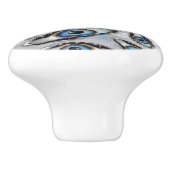 Oogschilfers en kristallen op parels keramische knop (Zijkant)