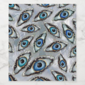 Oogschilfers en kristallen op parels wijn etiket (Enkel label)