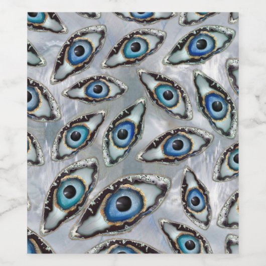 Oogschilfers en kristallen op parels wijn etiket (Enkel label)