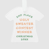 Oogse kerstbeker 2e plaats Waterverf Brown Ornament (achterkant)