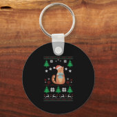 Oogse kerstkat sleutelhanger (Voorkant)