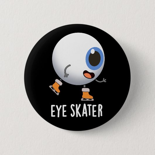 Oogskater Funny Ice Skun Dark BG Ronde Button 5,7 Cm (Voorkant)