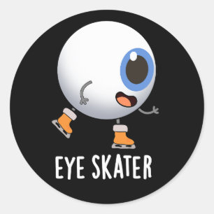 Oogskater Funny Ice Skun Dark BG Ronde Sticker