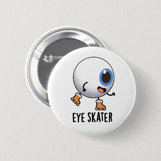 Oogskater Funny Ice Skun Ronde Button 5,7 Cm (Voorkant /achterkant)