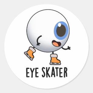 Oogskater Funny Ice Skun Ronde Sticker