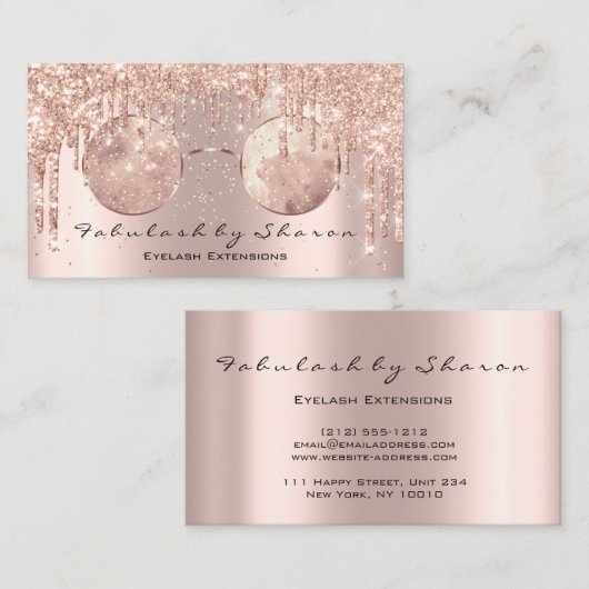 Oogslijtage optische optometrist Eyeglassroze roze Visitekaartje (Voorkant / Achterkant)