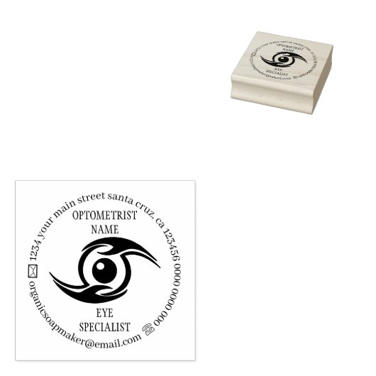 Oogspecialist optometrist rubberstempel (Gestempeld)