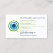 Oogspecialist voor optometrist visitekaartje (Achterkant)