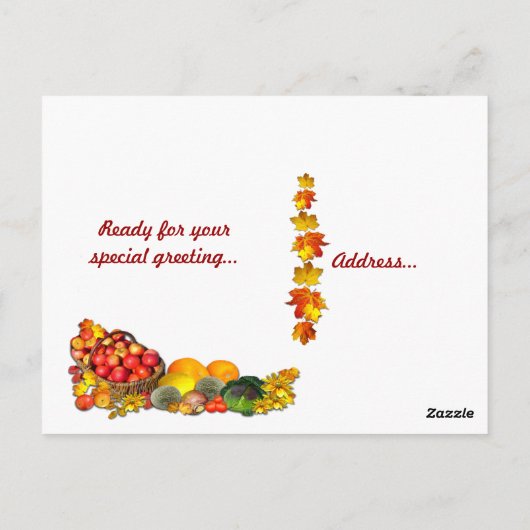 Oogst Bedankt ~ Briefkaart (Achterkant)