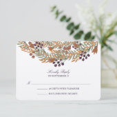Oogst Berry Krans Wedding RSVP Reactie Kaartje (Staand voorkant)
