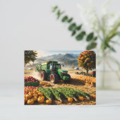 Oogst bij boerderij briefkaart (Staand voorkant)