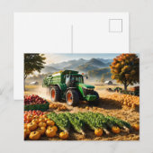 Oogst bij boerderij briefkaart (Voorkant / Achterkant)