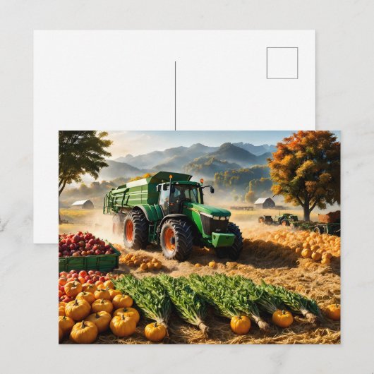 Oogst bij boerderij briefkaart (Voorkant / Achterkant)