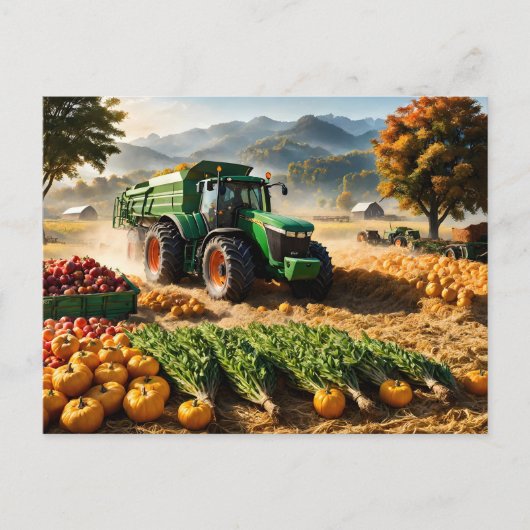 Oogst bij boerderij briefkaart (Voorkant)