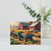 Oogst bij boerderij briefkaart (Staand voorkant)