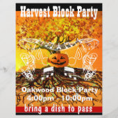 Oogst Block Party Evenement of Herfst Evenement Fl Flyer (Achterkant)