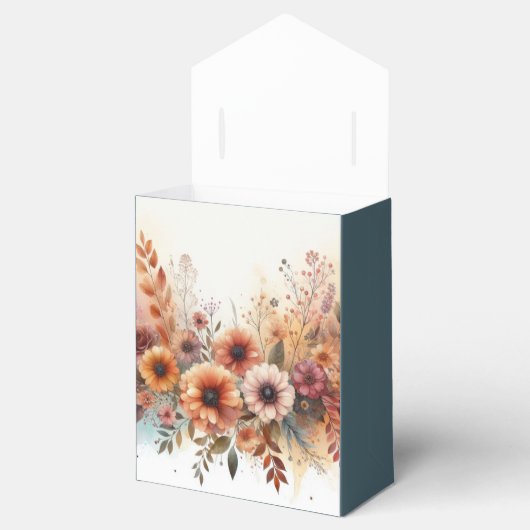 Oogst bloemblaadjes en geschilderde lucht bedankdoosjes (Geopend)