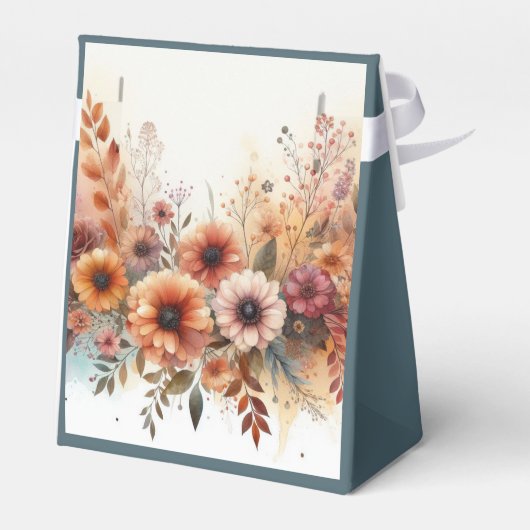 Oogst bloemblaadjes en geschilderde lucht bedankdoosjes (Achterkant)