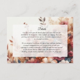 Oogst bloemblaadjes en geschilderde lucht informatiekaartje