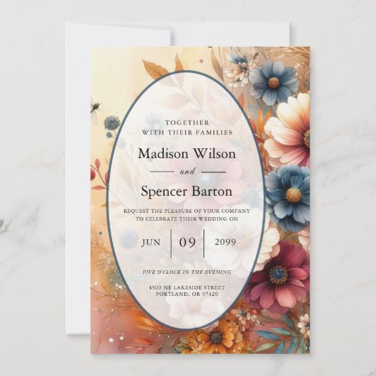 Oogst bloemblaadjes en geschilderde lucht kaart (Voorkant)