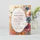 Oogst bloemblaadjes en geschilderde lucht kaart (Staand voorkant)