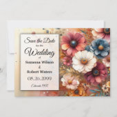 Oogst bloemblaadjes en geschilderde lucht kaart (Voorkant)