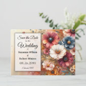 Oogst bloemblaadjes en geschilderde lucht kaart (Staand voorkant)