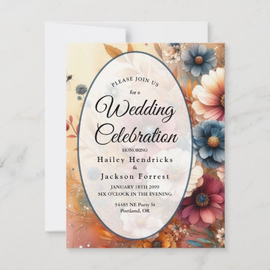 Oogst bloemblaadjes en geschilderde lucht kaart (Voorkant)