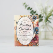 Oogst bloemblaadjes en geschilderde lucht kaart (Staand voorkant)